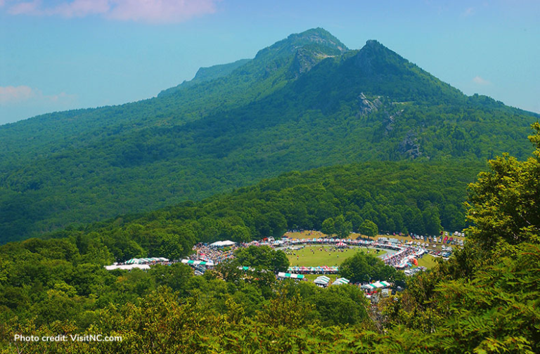 Overhead view of Grandfather Mountain Highland Games