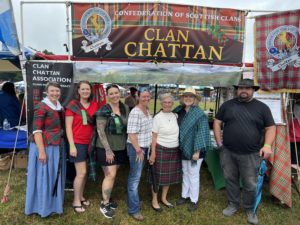 A group of McFalls cousins at the Grandfather Mountain Highland Games.